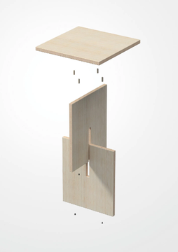 IL GIOCO DELLO SGABELLO - Square bamboo coffee table by Danese Milano - view 3